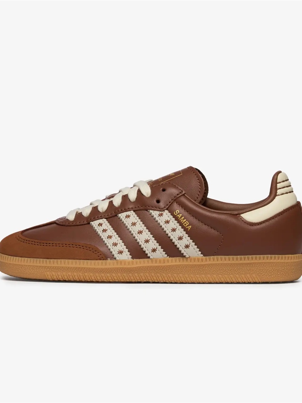 adidas Samba OG Shoes in Cloud White & Preloved Brown - Picture 2 of 6